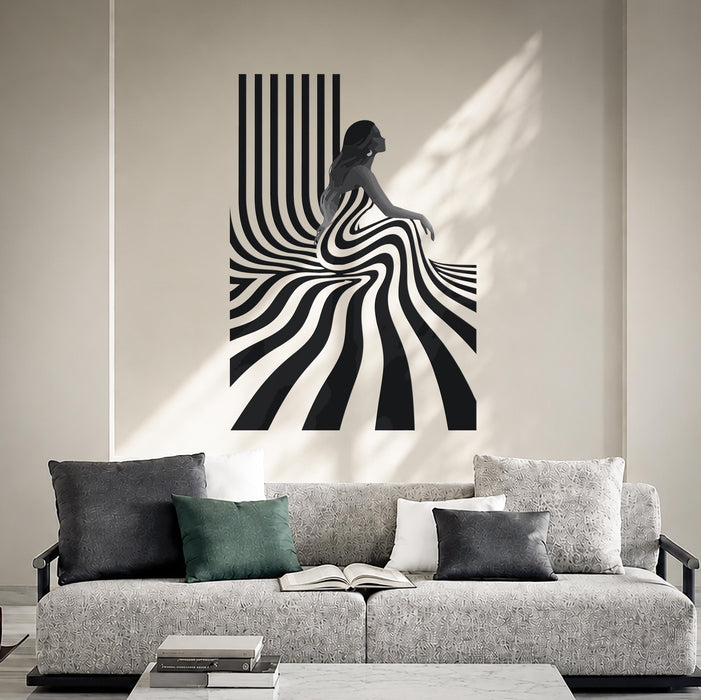 Colorful Girl Gown Abstract Wall Decal z5650