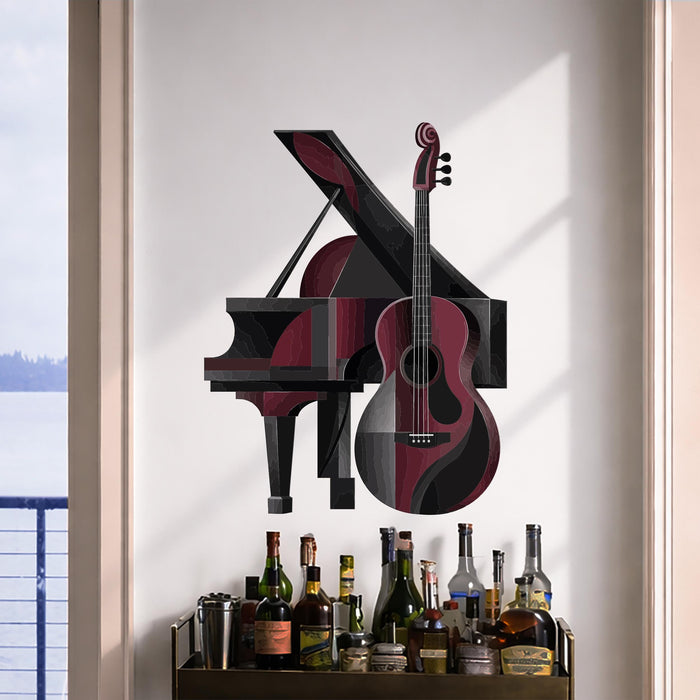 Colorful Music Guitar Piano Wall Decal z5693