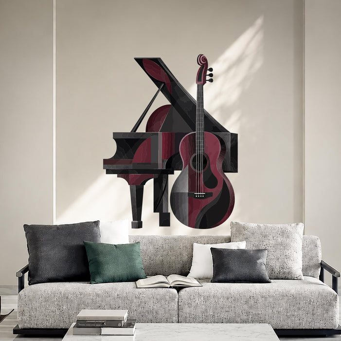 Colorful Music Guitar Piano Wall Decal z5693