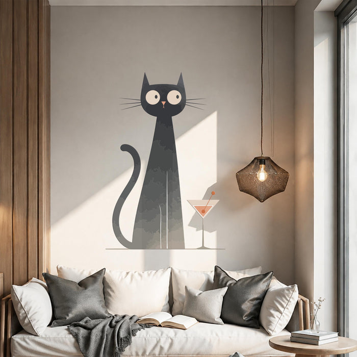 Colorful Wall Art Cats Yin Yang Vinyl Mural z5657