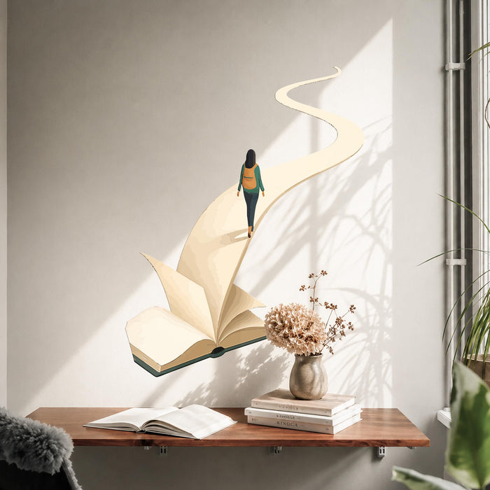 Modern Wall Art Book Road Reading Vinyl Mural z5660