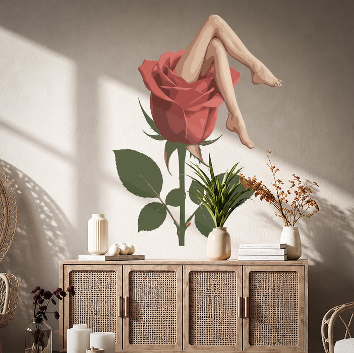 Boho Wall Decal Moody Sensual Rose  Wall Art z5439