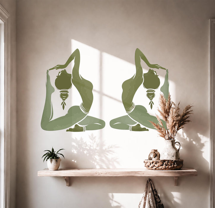 Colorful Wall Decal Yoga Girl Zen Vinyl Art z5701