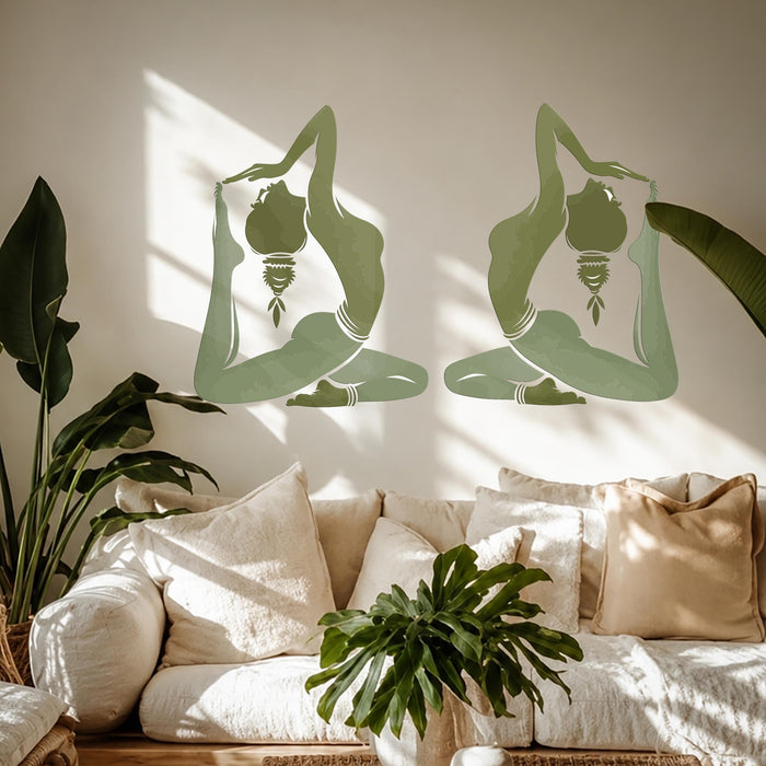 Colorful Wall Decal Yoga Girl Zen Vinyl Art z5701