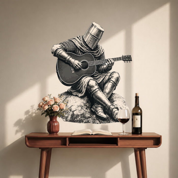 Colorful Music Knight Playing Guitar Wall Decal z5703