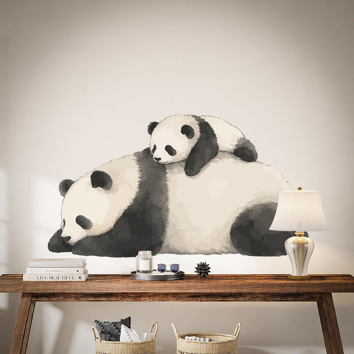 Modern Wall Art Decal Panda Family Kid Vinyl Mural z5680