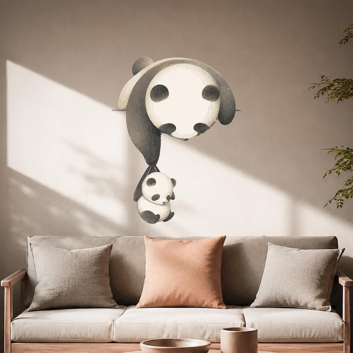 Colorful Interior  Decal Panda Family Kid Child  Vinyl Mural z5684