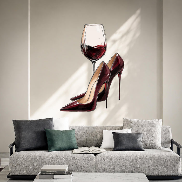 Colorful Shoes An Wine Red Wall Decal z5714