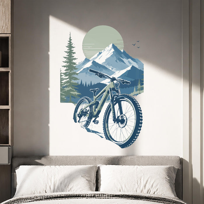 Colorful Modern  Mountain Bike Nature Wall Decal z5716