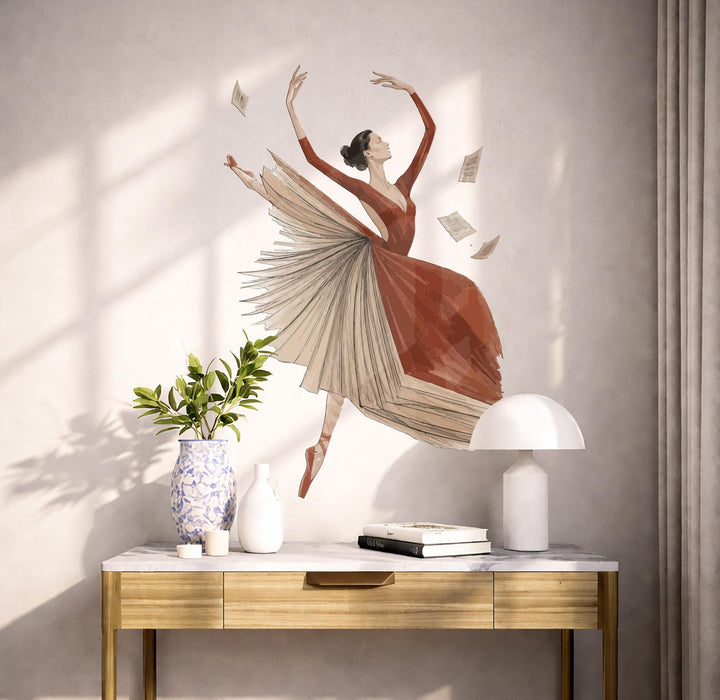 Colorful Dance Dancing Girl Book Reading Wall Decal z5720