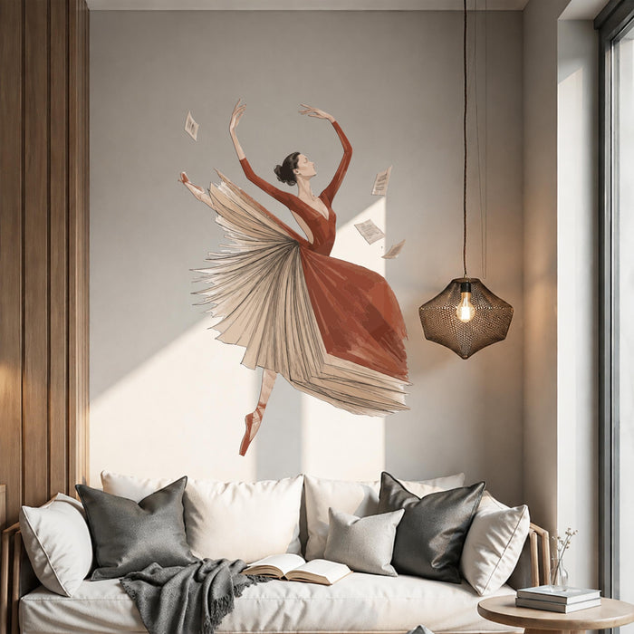 Colorful Dance Dancing Girl Book Reading Wall Decal z5720