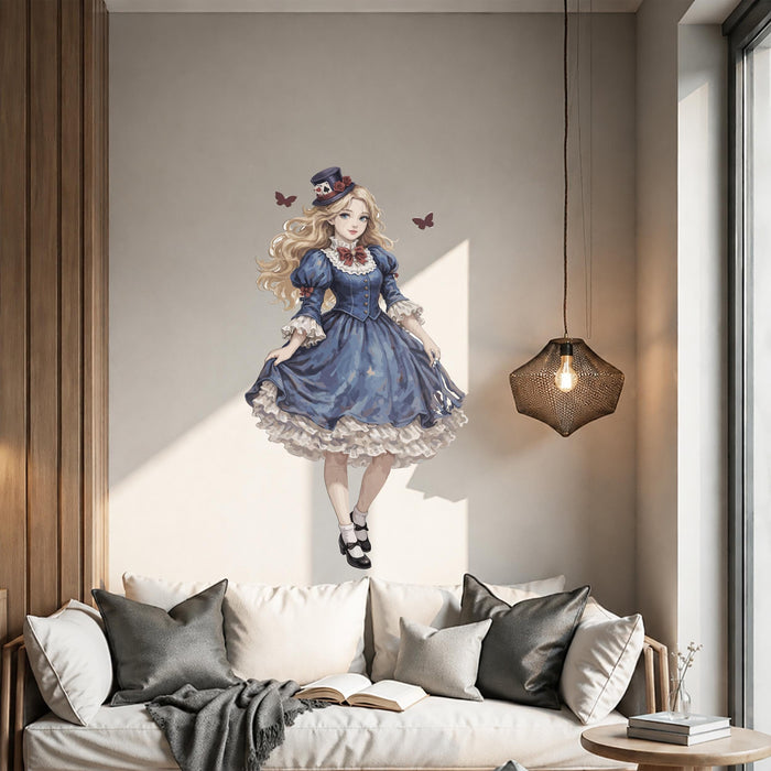 Colorful Wall Decal Alice in Wonderland  Vinyl Mural z5535