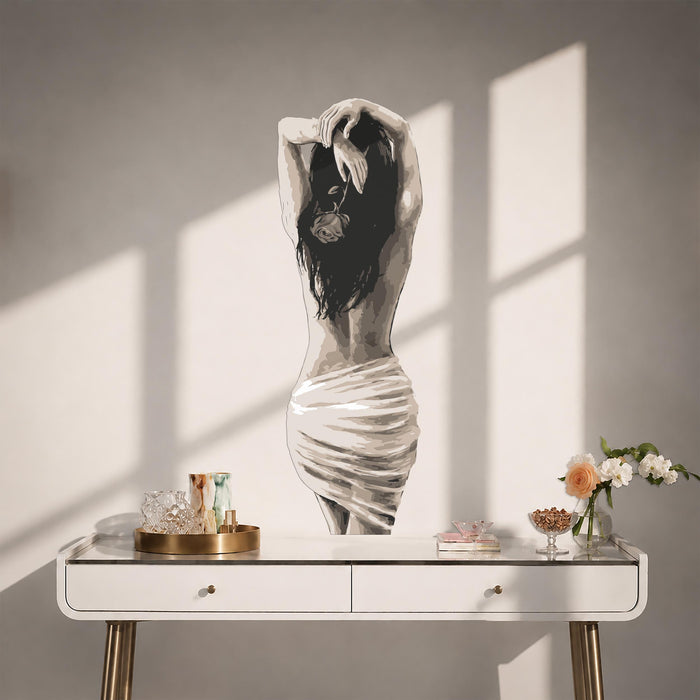 Colorful Woman Back Flower Sexy Wall Decal z5723