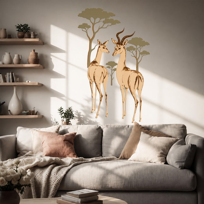 Colorful Antelopes Tree Wall Decal z5727