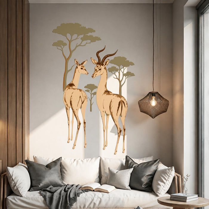 Colorful Antelopes Tree Wall Decal z5727