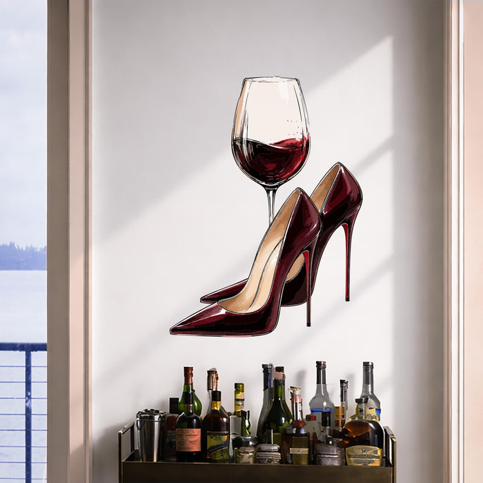 Colorful Shoes An Wine Red Wall Decal z5714