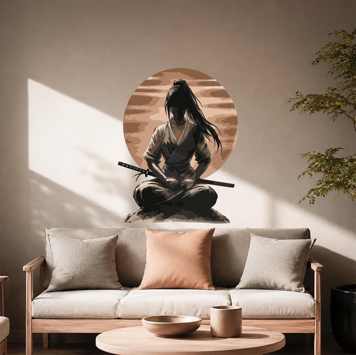 Colorful Samurai Sun Sword Wall Decal z5737