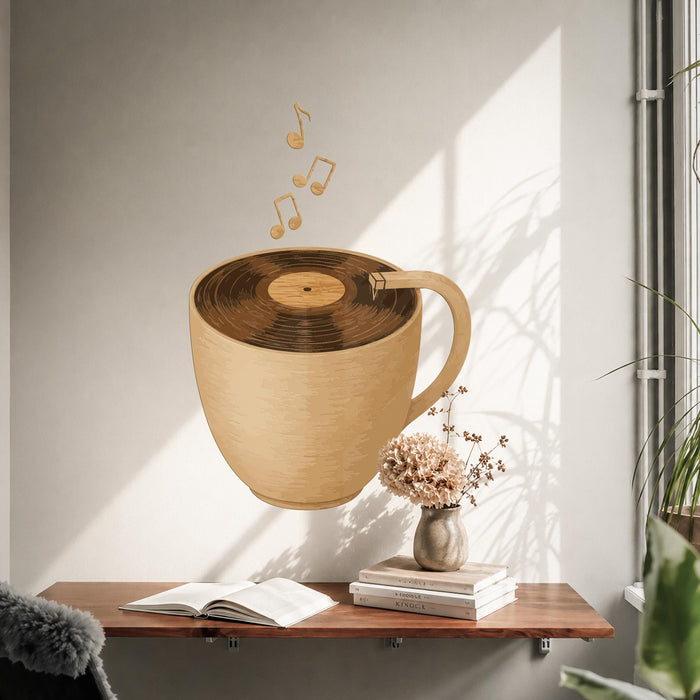 Colorful Coffee Cup Notes Music Wall Decal z5740
