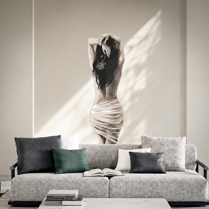 Colorful Woman Back Flower Sexy Wall Decal z5723