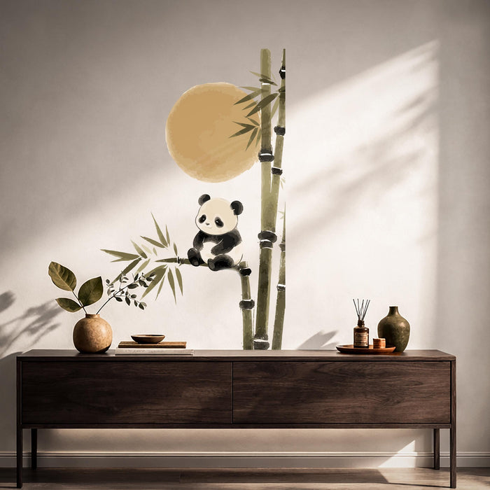 Colorful Bamboo Panda Sun Wall Decal z5725