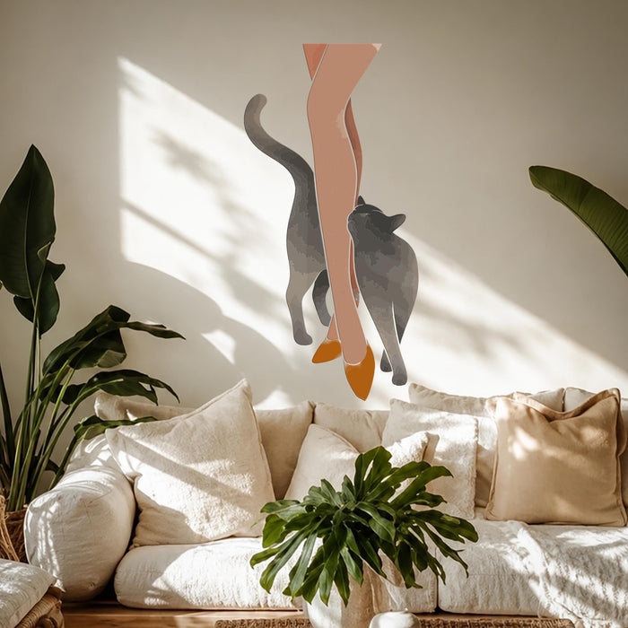 Colorful Wall Decal Cat Girls Leg Vinyl Art z5750
