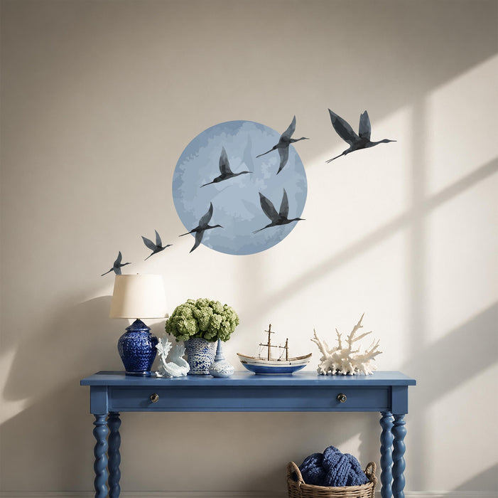 Colorful Style Sun Birds Nature Wall Decal z5751