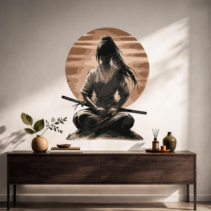 Colorful Samurai Sun Sword Wall Decal z5737