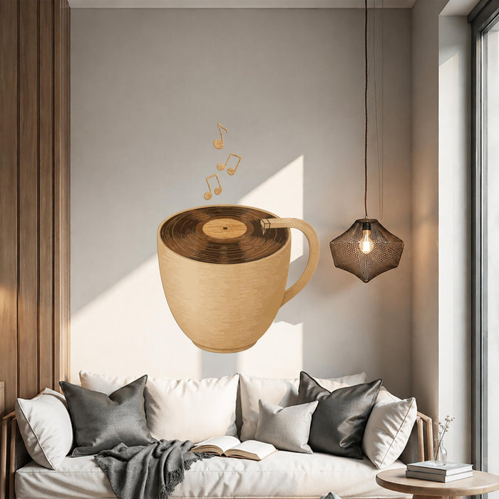 Colorful Coffee Cup Notes Music Wall Decal z5740