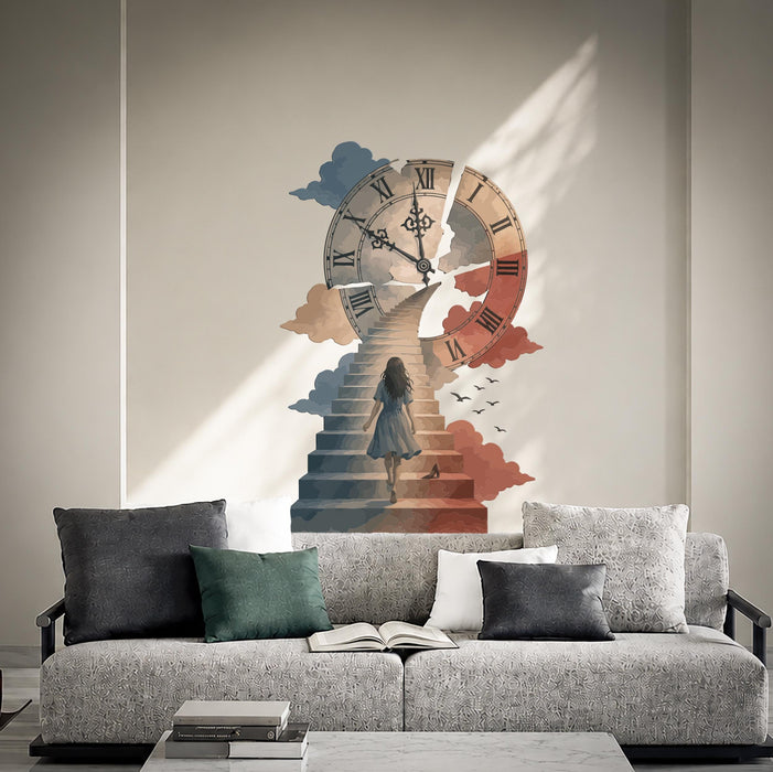 Colorful Cinderella Clocks Shoe Fairytale Wall Decal z5787