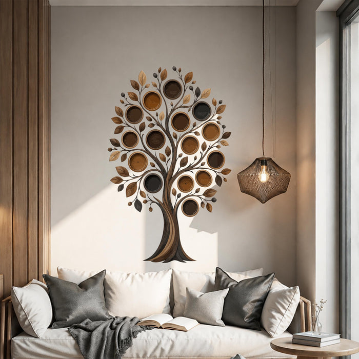 Colorful Tree Coffee Cup Wall Decal z5742