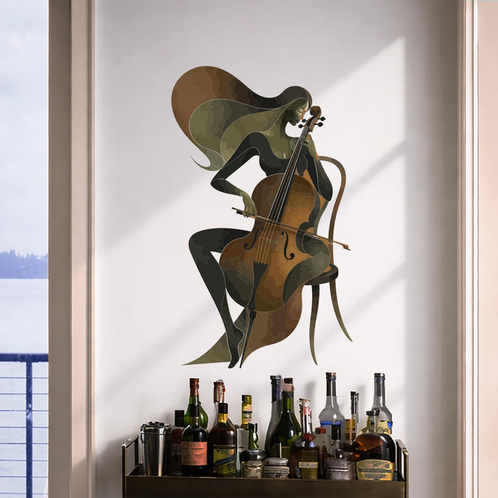 Colorful Music Girl Musician Wall Decal z5796