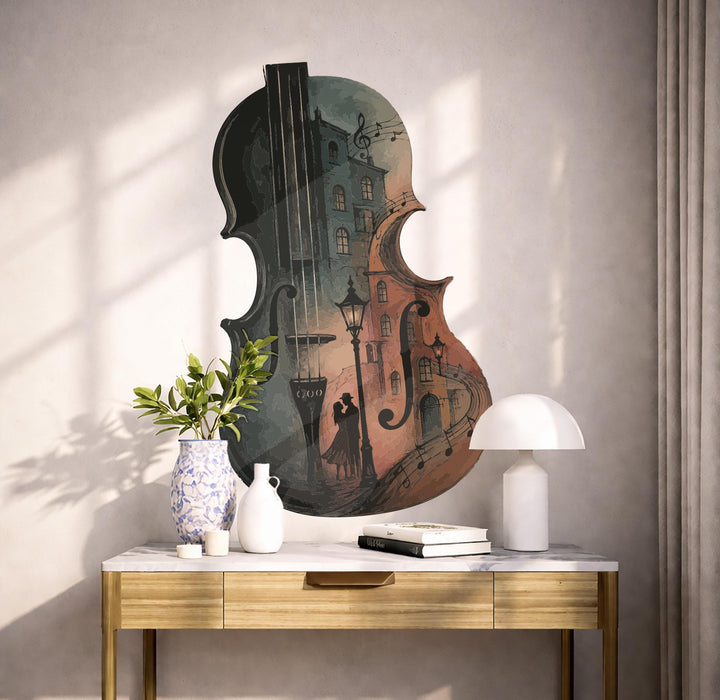 ColorfulMusic Violin Night Couple Romantic Decal z5798