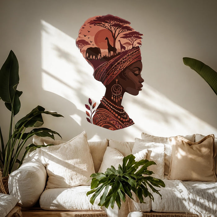 Colorful African Black Girl Africa Wall Decal z5812