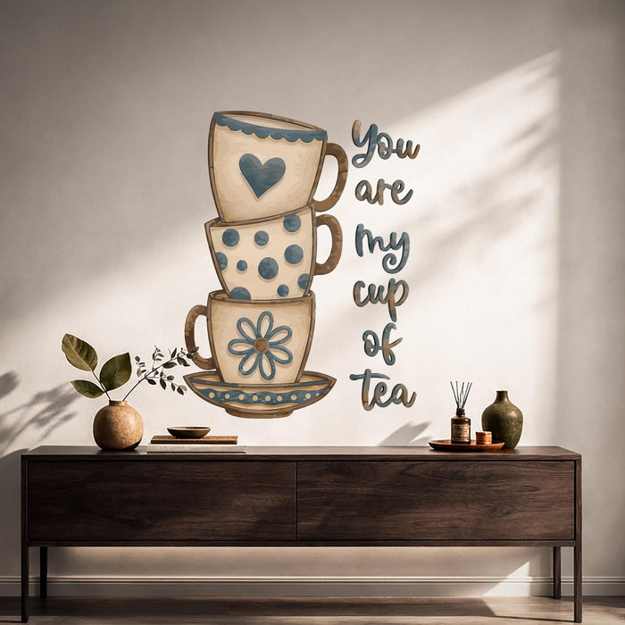 Colorfu lCup Of Tea Quote Wall Decal z5813