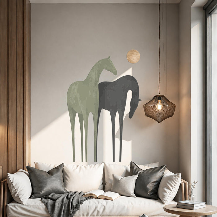 Colorful Horses Sun Romantic Decal z5749