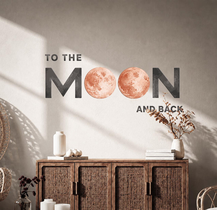 Colorful Motivation  Quote Love Moon And Back Words Art z5758