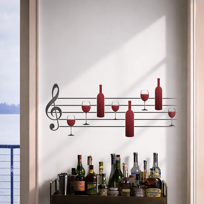 Colorful Music Notes Wine Wall Decal z5759