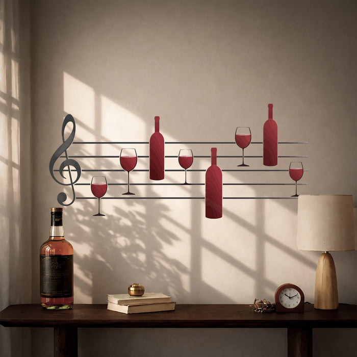 Colorful Music Notes Wine Wall Decal z5759