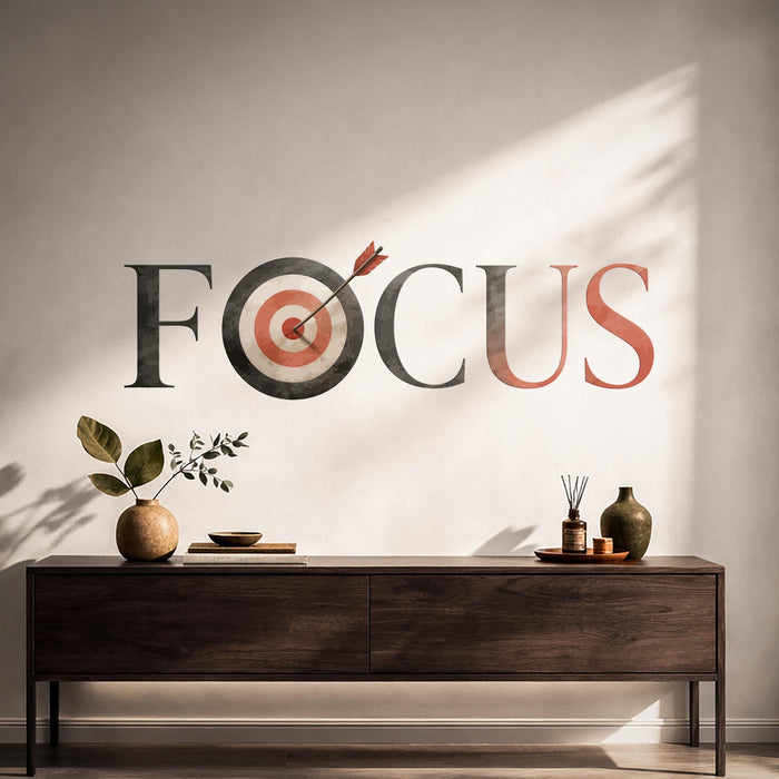 Colorful Quote Words Motivation Focus Target Wall Decal z5764