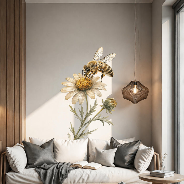Colorful Flower Daisy Bee Nature Wall Decal z5837