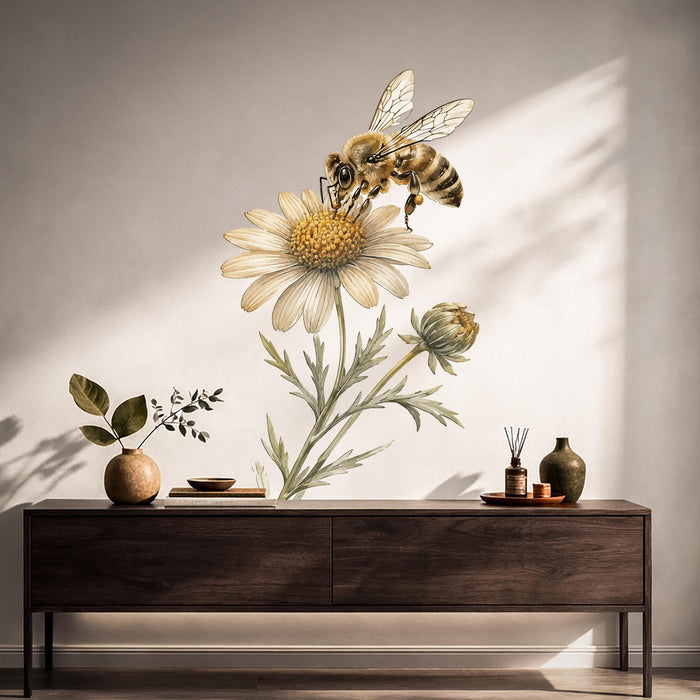 Colorful Flower Daisy Bee Nature Wall Decal z5837