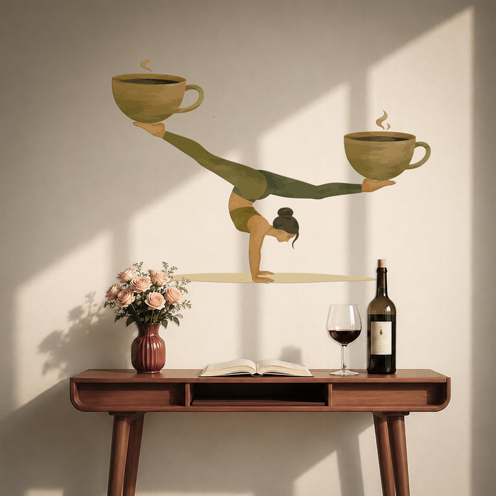 Colorful Yoga Zen Balance Coffee Vinyl Art z5773