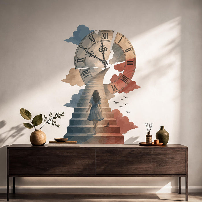 Colorful Cinderella Clocks Shoe Fairytale Wall Decal z5787