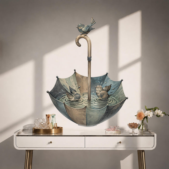 Colorful Birds Umbrella Rain Wall Decal z5789