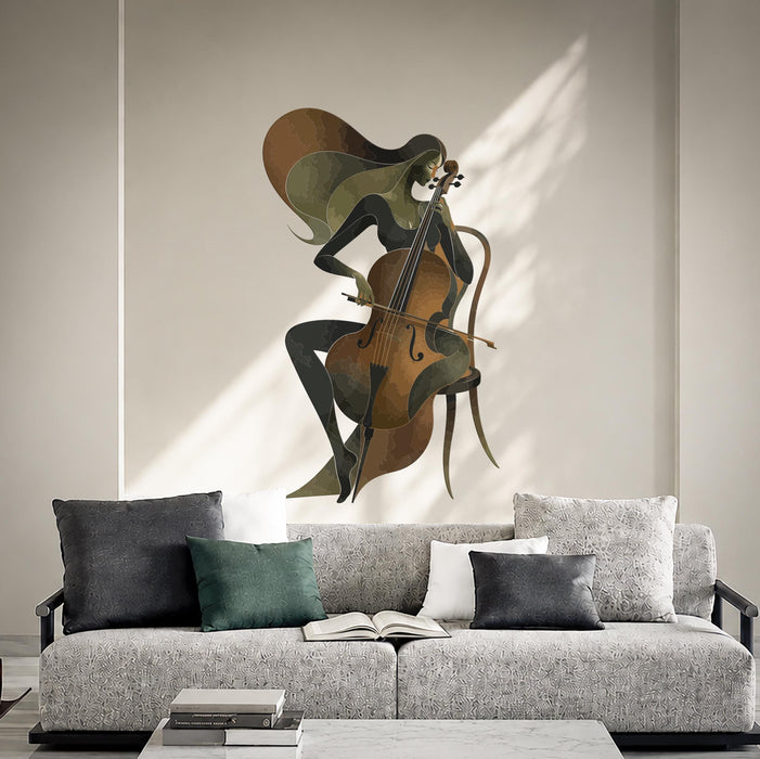 Colorful Music Girl Musician Wall Decal z5796