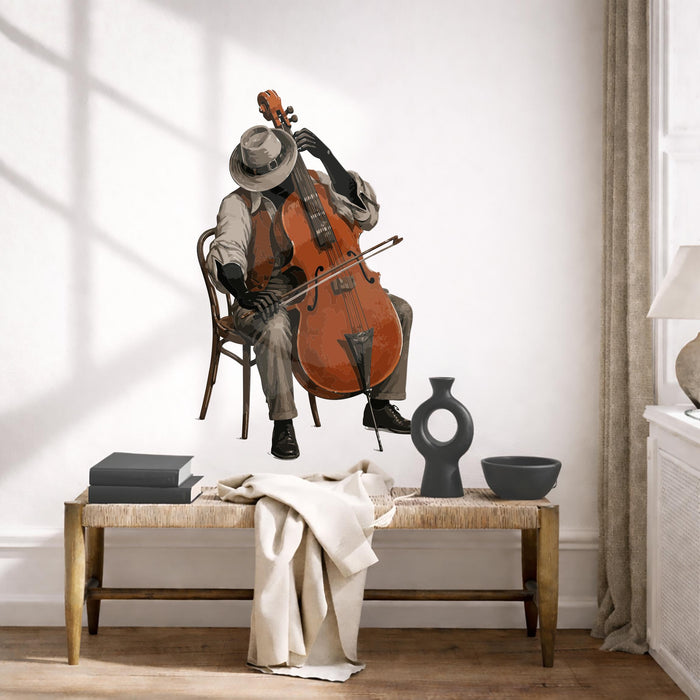 Colorful Jazz Music Cello Musician Vinyl Art z5804