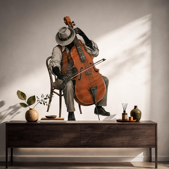 Colorful Jazz Music Cello Musician Vinyl Art z5804