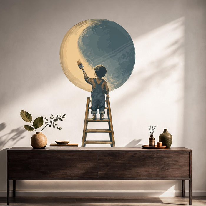Colorful Moon Painting Romantic Wall Decal z5805