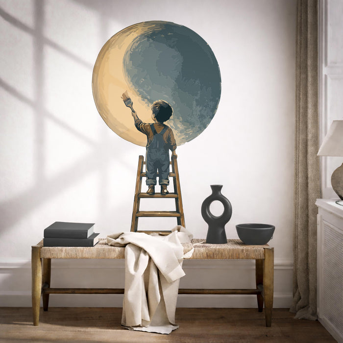 Colorful Moon Painting Romantic Wall Decal z5805
