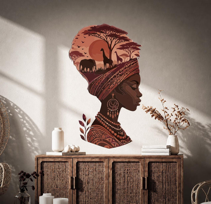Colorful African Black Girl Africa Wall Decal z5812